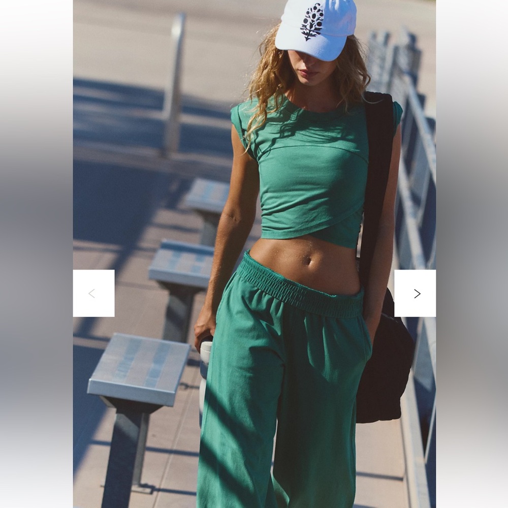 Free People Movement Hot Shot Crossover Set in Heritage Green